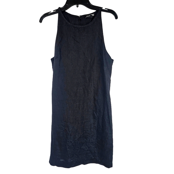 J. CREW Maxine Black High Neck Linen Shift Dress - Picture 3 of 10